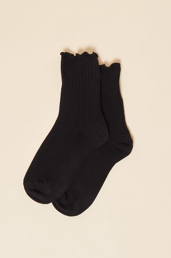 Chaussettes mode unies &agrave; volants;${refinementColor}