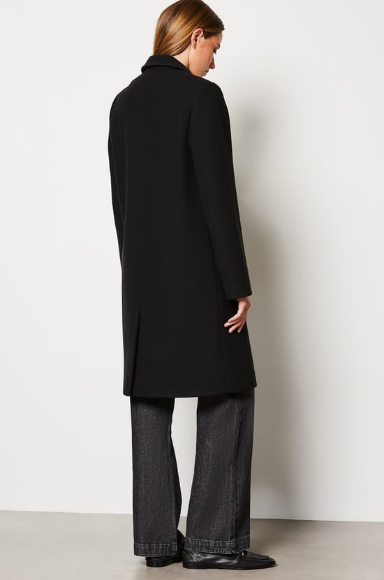 Manteau long boutonné avec laine;${refinementColor}