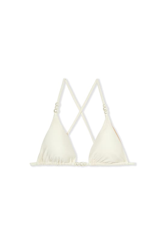 Haut de maillot triangle satin&eacute; avec perles - Etam x H&ocirc;tel Mahfouf;${refinementColor}