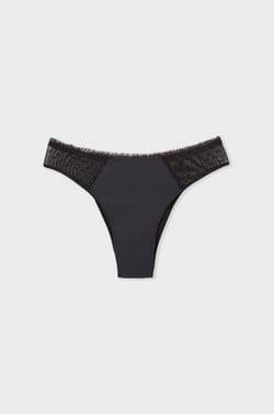 Tanga menstruel en coton et tulle - Flux léger;${refinementColor}
