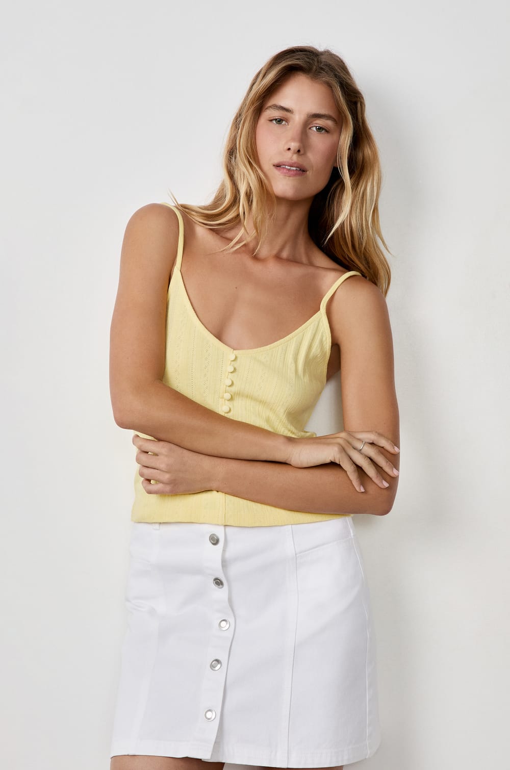 Débardeur en coton à fines bretelles;${refinementColor}