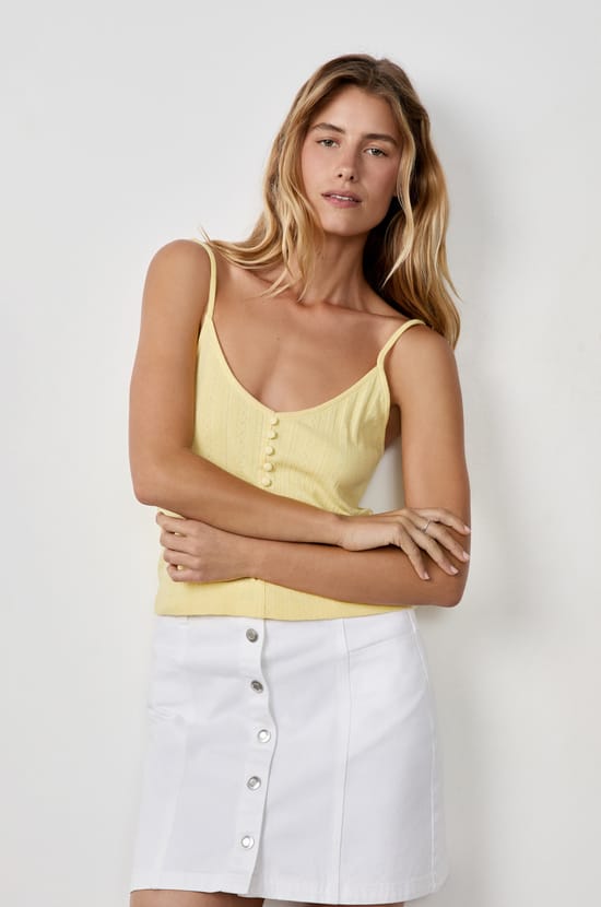 Cotton Tank Top with Thin Straps;${refinementColor}