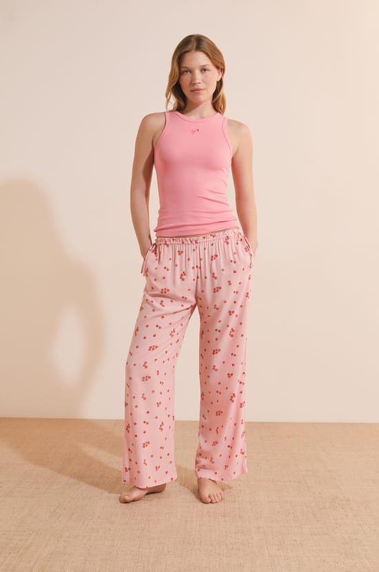 Pantalon de pyjama 7/8 &agrave; motifs tomate;${refinementColor}