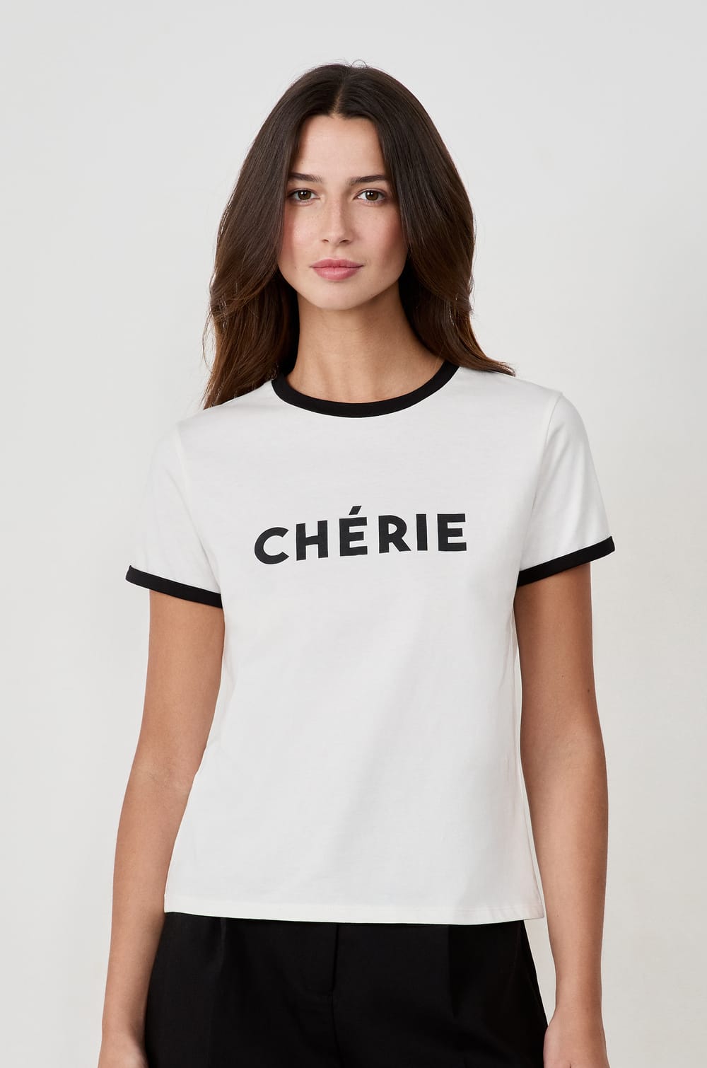 T-shirt manches courtes imprimé "Chérie;${refinementColor}