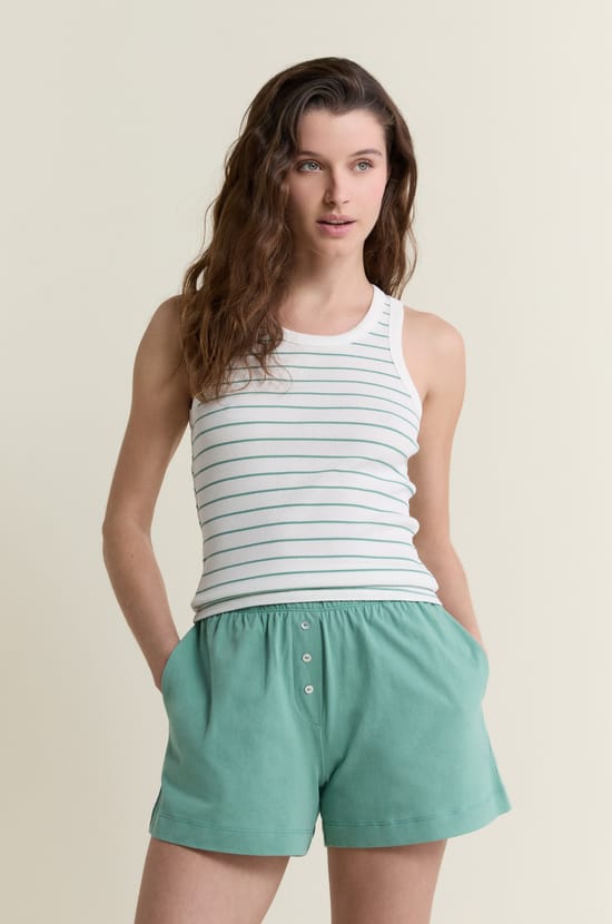 D&eacute;bardeur de pyjama col rond avec coton;${refinementColor}