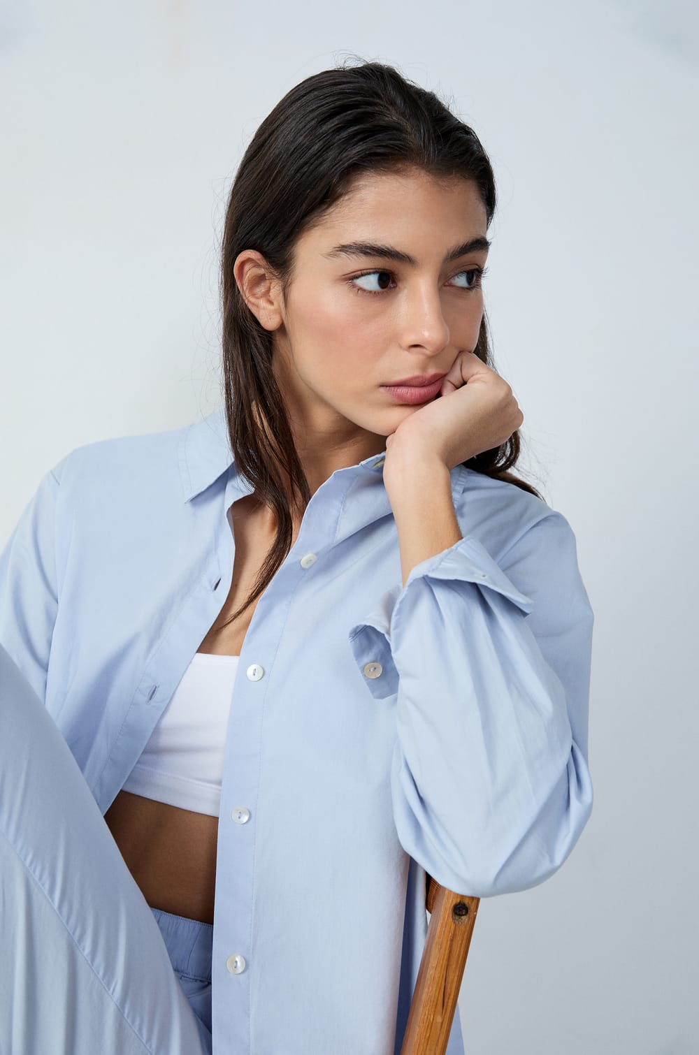 Chemise de pyjama en coton;${refinementColor}