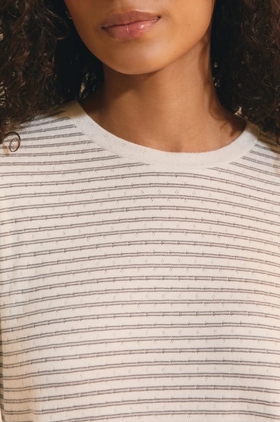 Sweatshirt de pyjama &agrave; rayures;${refinementColor}