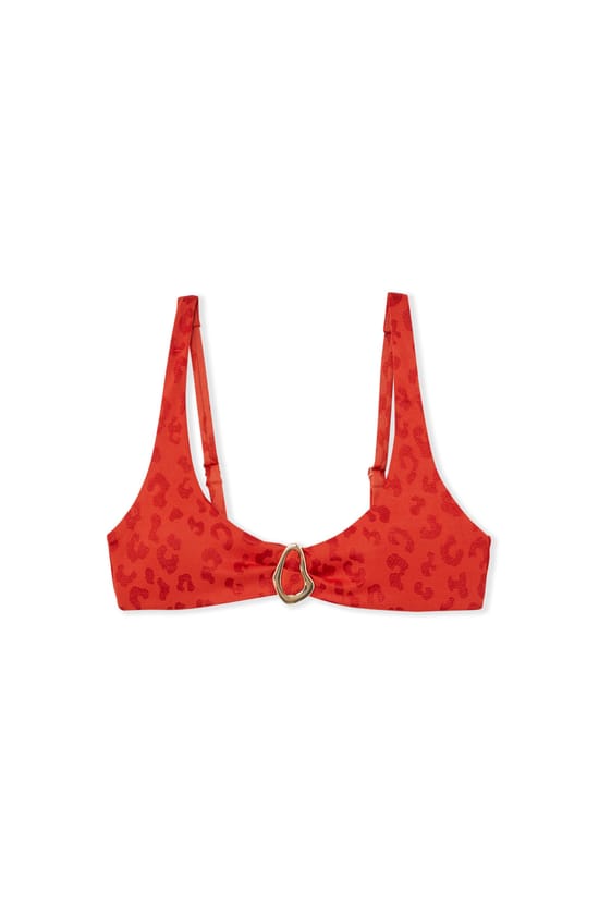 Bikini Top Triangle Jacquard Effect;${refinementColor}