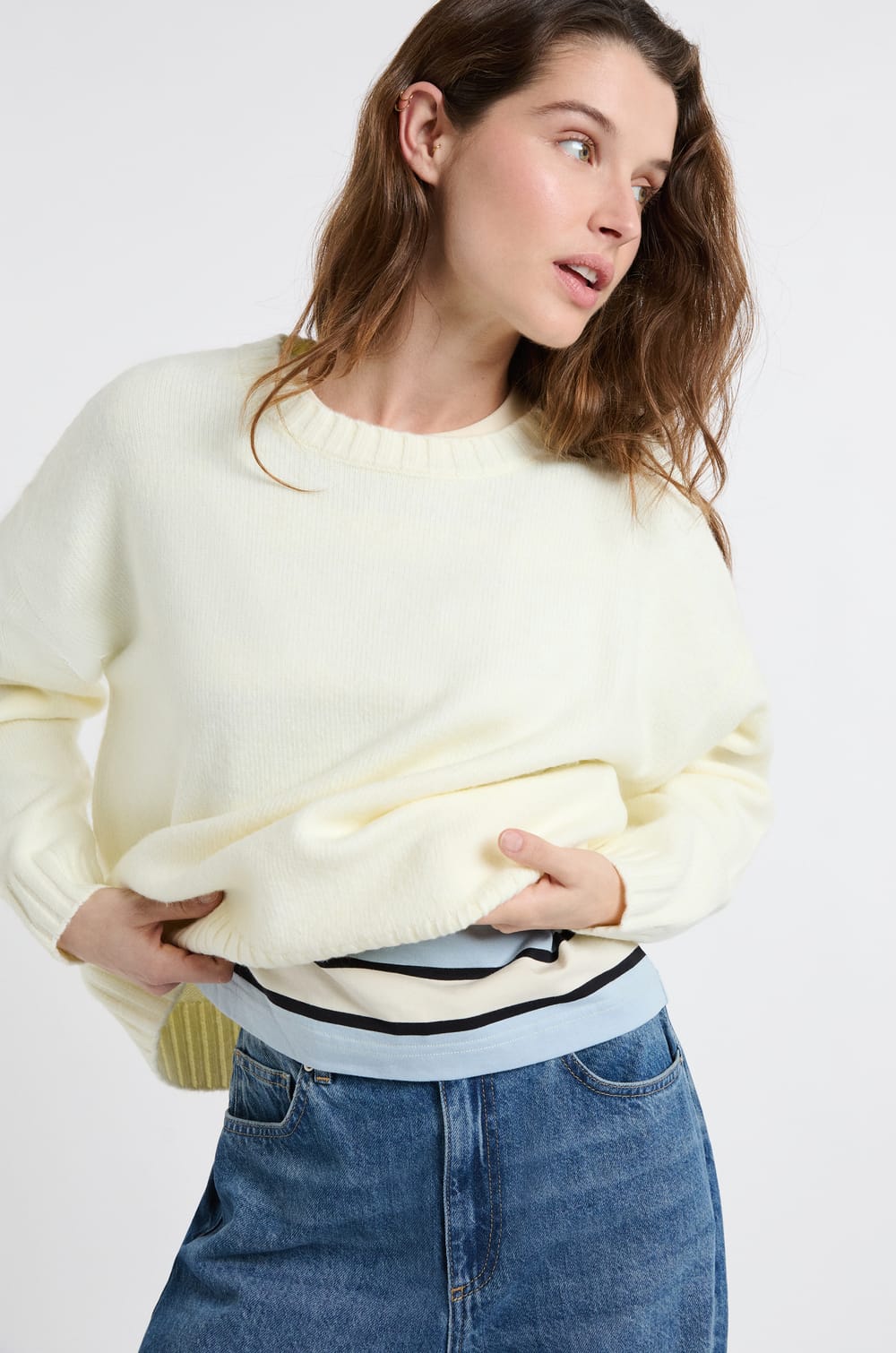 Pull &agrave; manches longues oversize;${refinementColor}