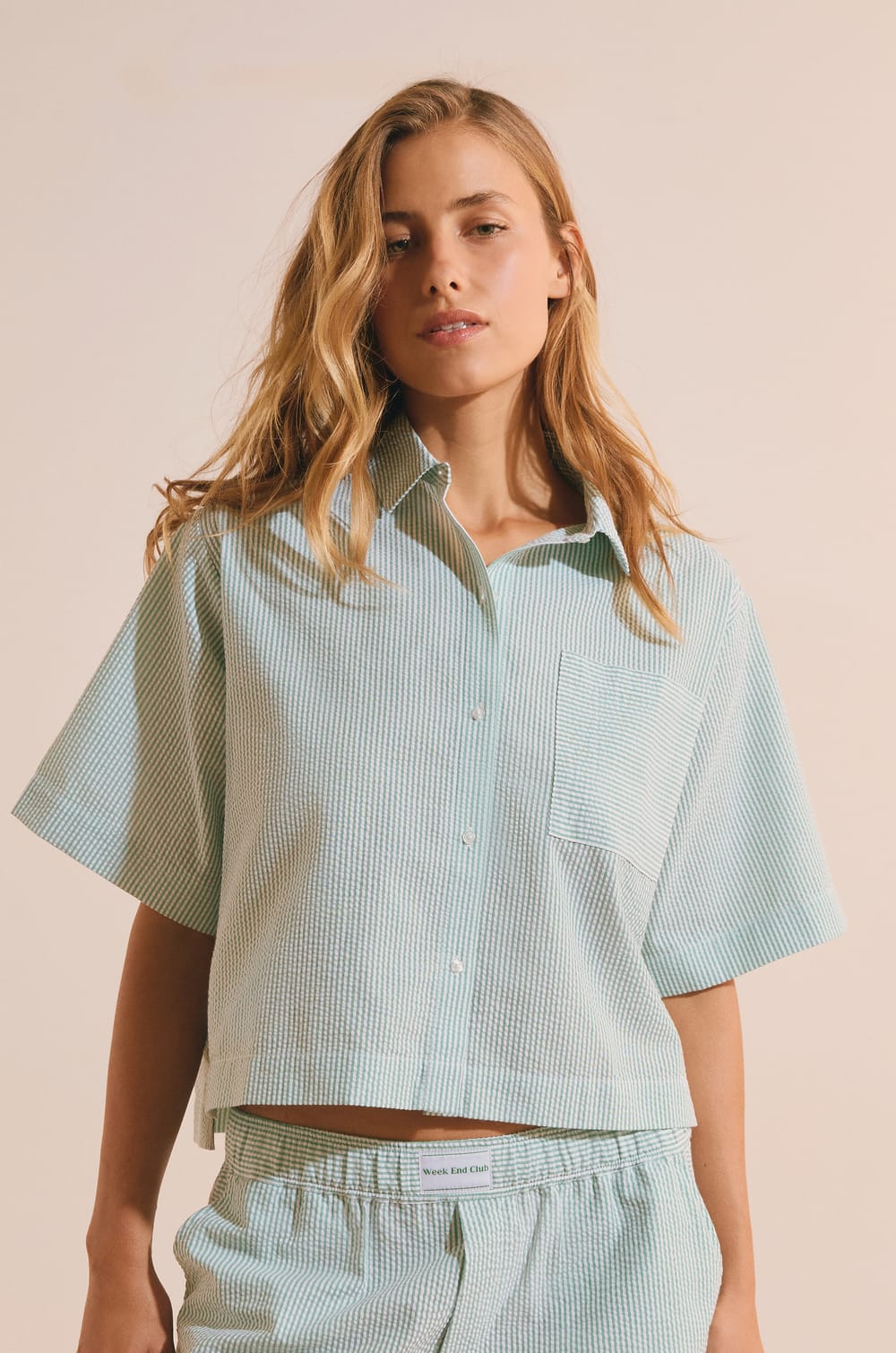 Pyjama Shirt with Cotton;${refinementColor}