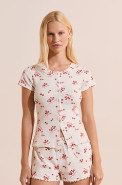 T-shirt de pyjama en coton &agrave; motifs tomates;${refinementColor}