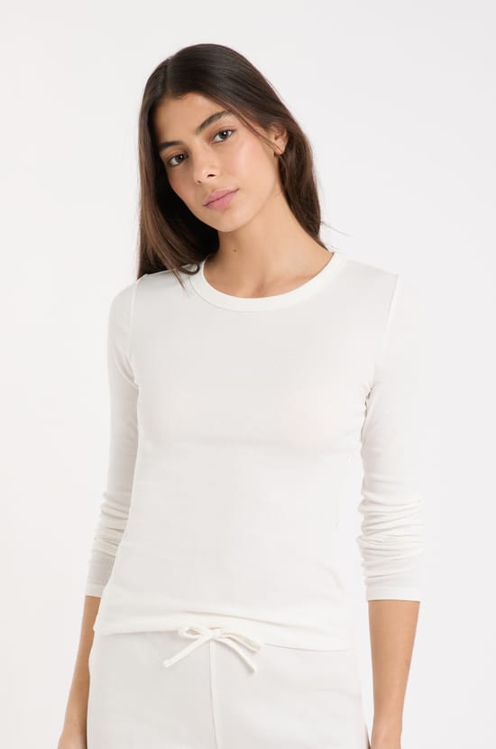 Pyjama T-shirt ronde hals met katoen;${refinementColor}