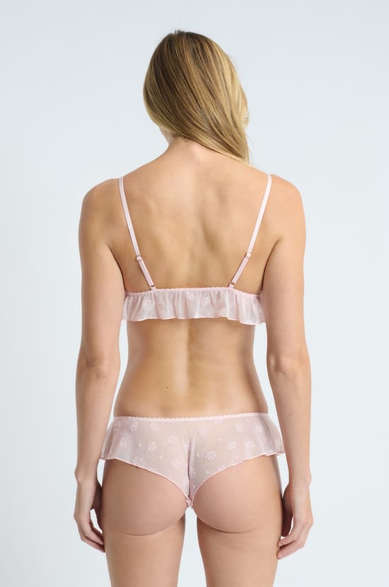 Wireless bralette in flocked tulle;${refinementColor}