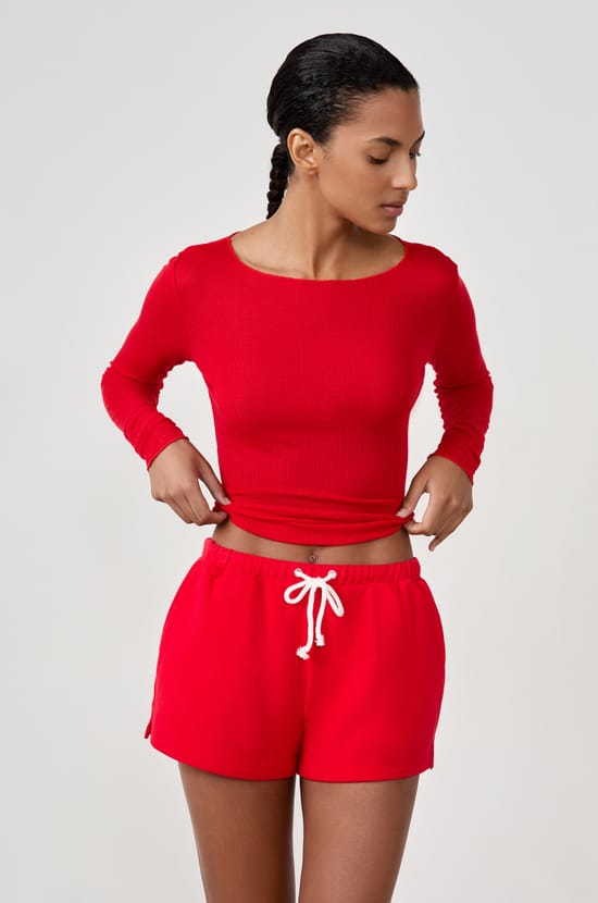 Pantalones cortos de pijama de algodón;${refinementColor}