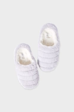 Chaussons mules en polaire fourrés;${refinementColor}