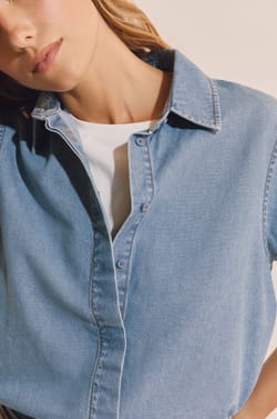 Chemise manches courtes en coton;${refinementColor}