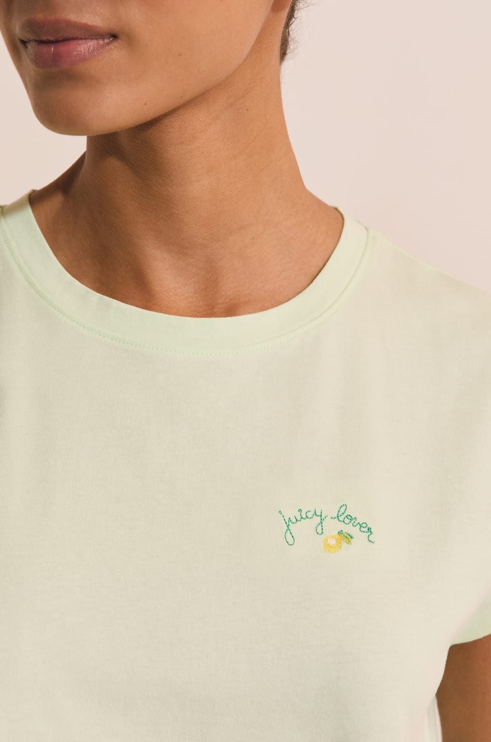 T-shirt de pyjama &agrave; inscription "juicy lover" en coton;${refinementColor}