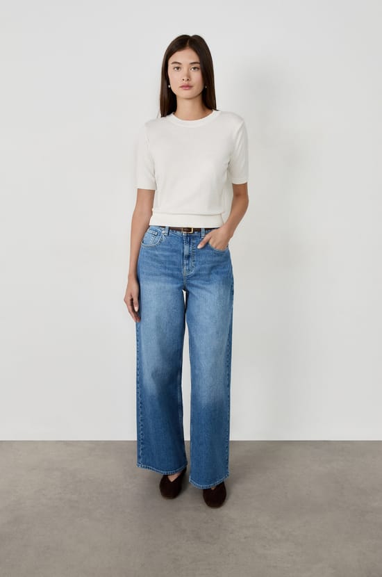 Pull manches courtes col rond;${refinementColor}