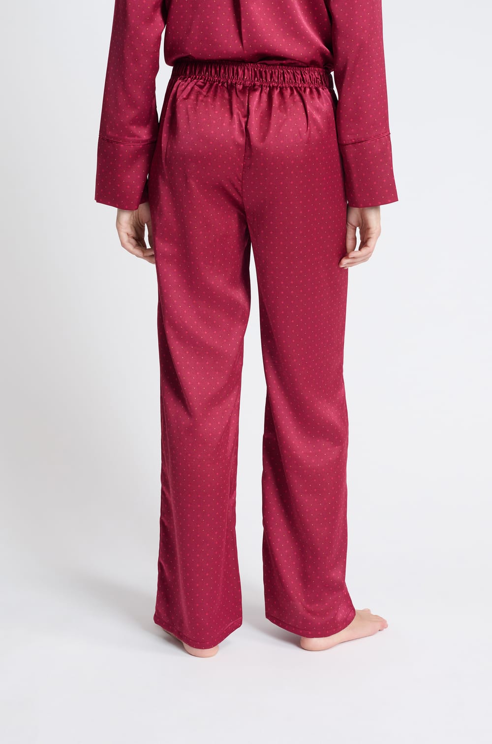Pantalón de pijama satinado estampado;${refinementColor}
