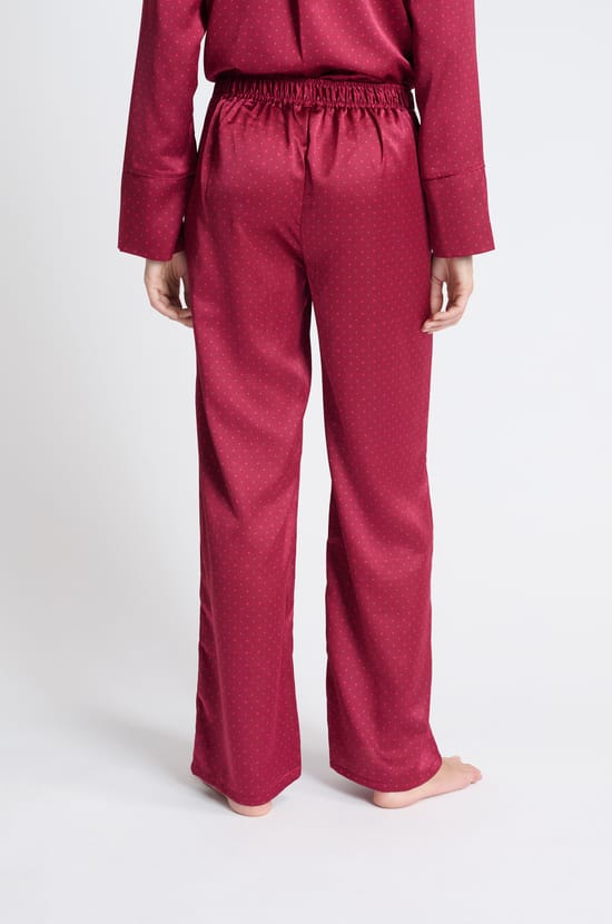 Pantalón de pijama satinado estampado;${refinementColor}