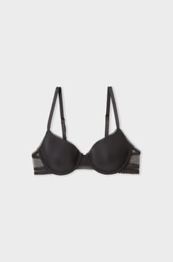 Soutien-gorge N.4 - Le coques fines en microfibre avec d&eacute;tails dentelle;${refinementColor}