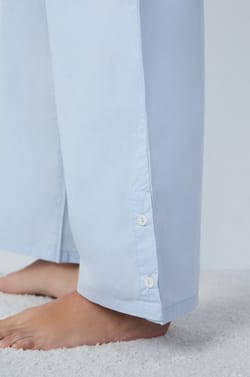 Wide-Cut Cotton Pajama Pants;${refinementColor}