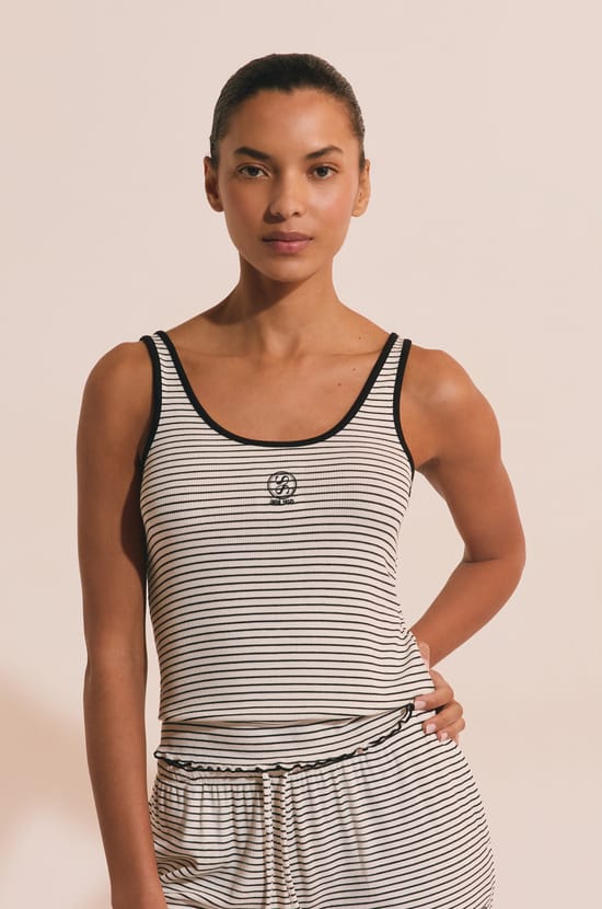 D&eacute;bardeur de pyjama &agrave; rayures;${refinementColor}