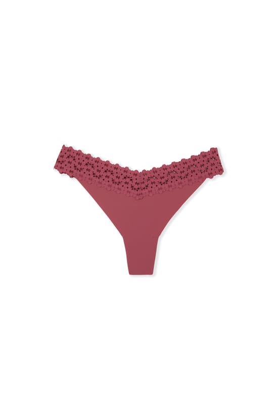 Tanga in Microfiber and Lace;${refinementColor}