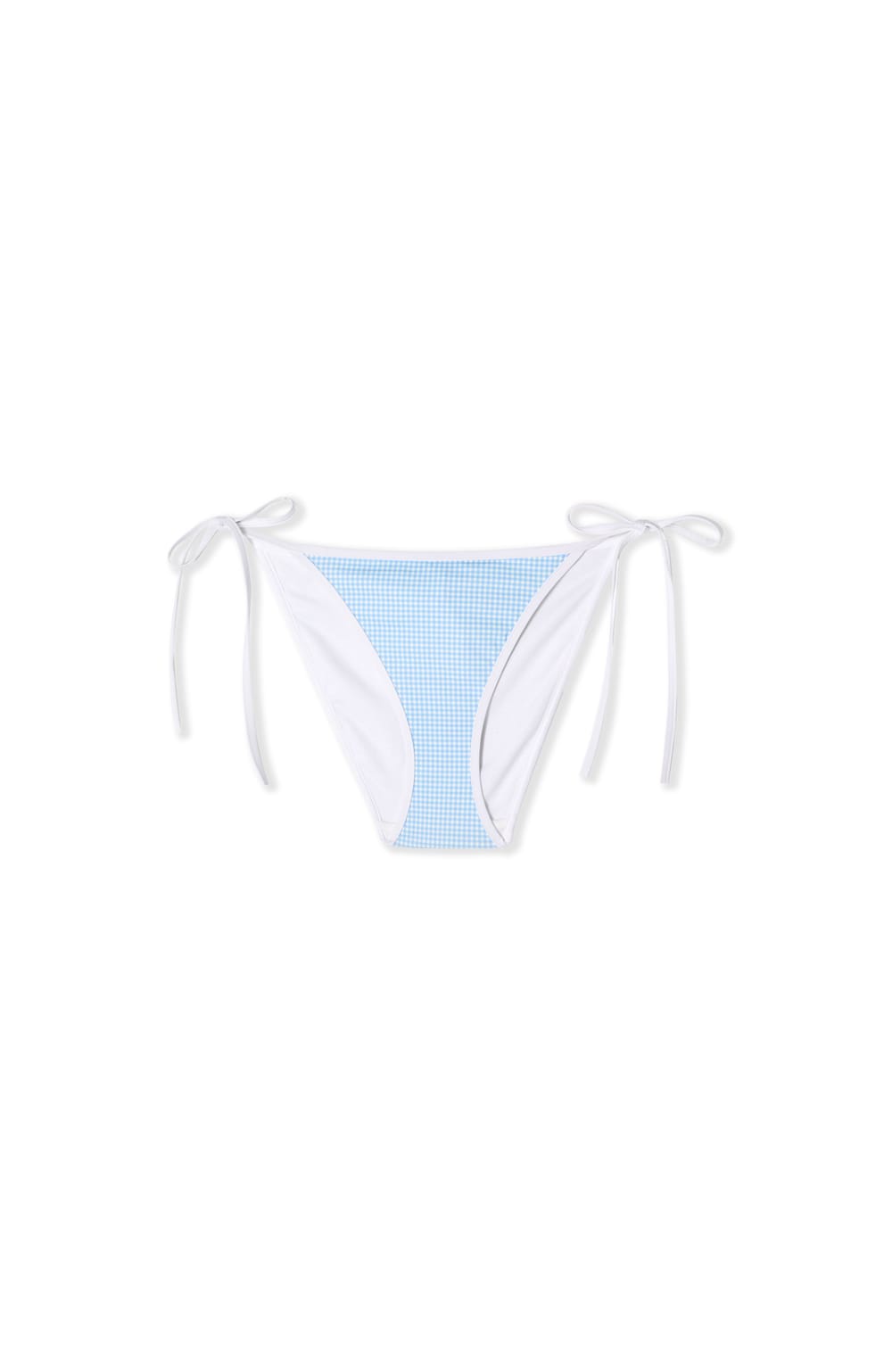 Bikini Bottom with Gingham Print to Tie;${refinementColor}