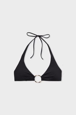 Top de bikini triangular con detalle de anilla;${refinementColor}