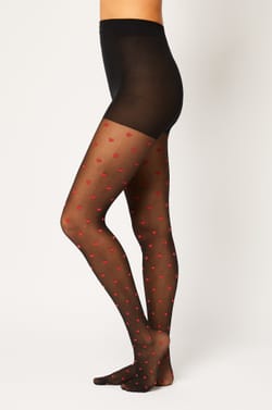 Fashion tights with heart pattern - 30D;${refinementColor}