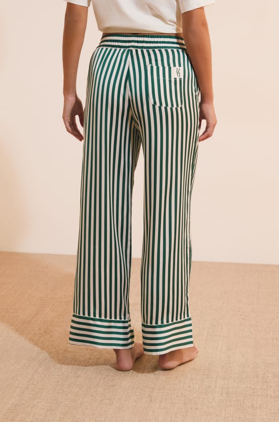 Striped Satin Trousers;${refinementColor}