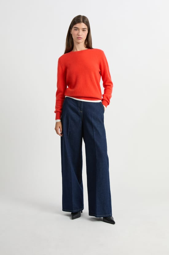 Pull col rond en cachemire;${refinementColor}