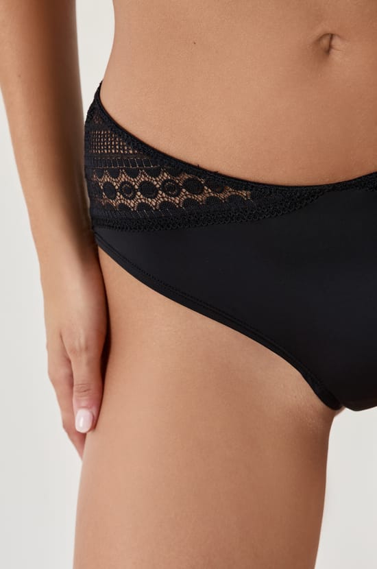 Braga culotte con detalles de encaje;${refinementColor}