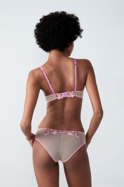 Unlined Demi Bra with Floral Embroidery;${refinementColor}