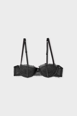 Soutien-gorge push up balconnet en dentelle et satin;${refinementColor}