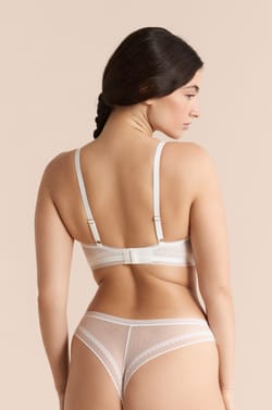 Wireless Triangle Bra with Lace Details;${refinementColor}