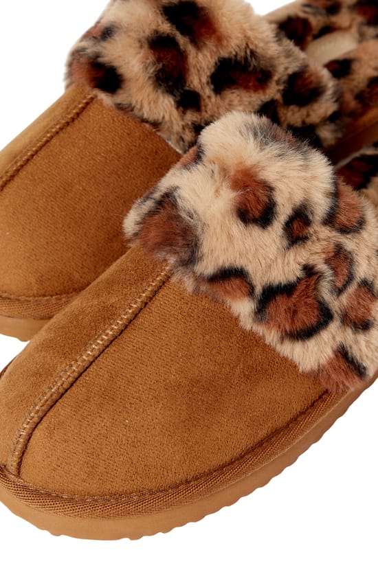 Chaussons mules &agrave; motif l&eacute;opard;${refinementColor}