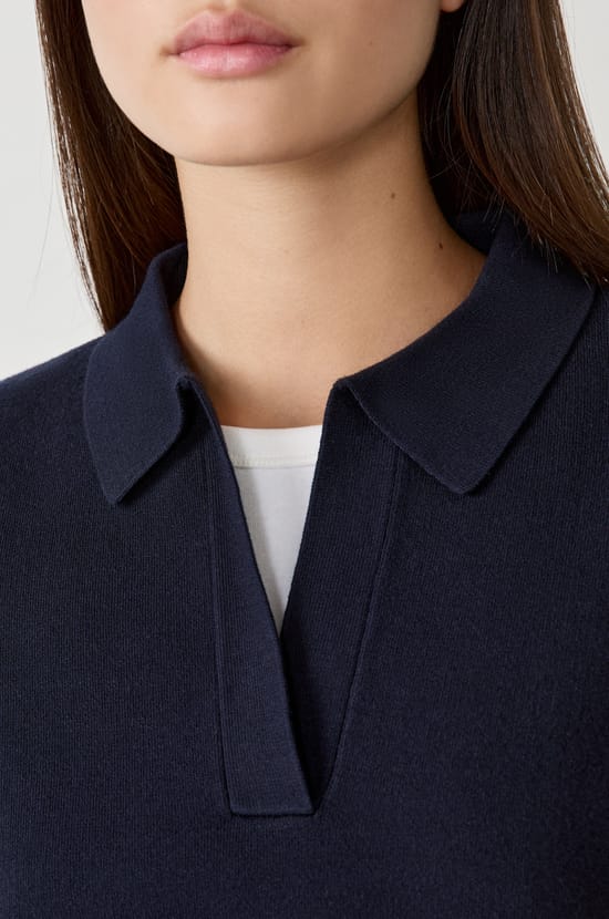 Sleeveless Polo Neck Sweater;${refinementColor}
