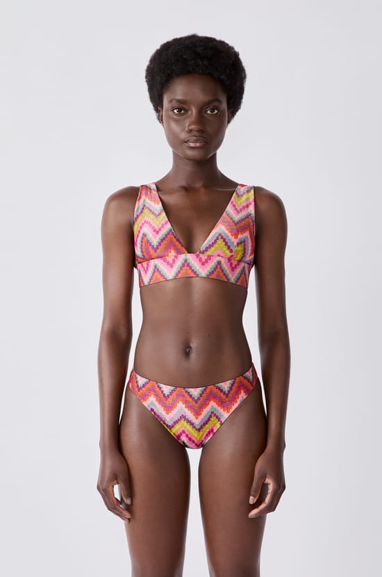 Bikini-Top Triangel mit Print;${refinementColor}