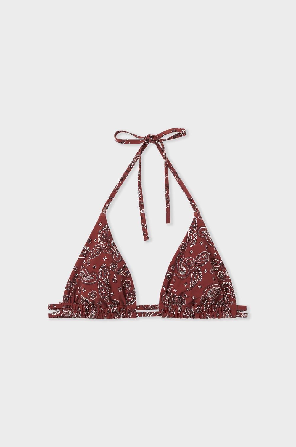 Printed Triangle Bikini Top;${refinementColor}