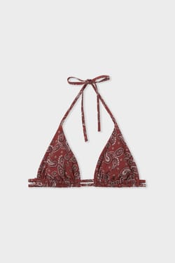 Printed Triangle Bikini Top;${refinementColor}