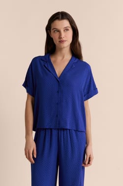 Koszula piżamowa z kr&oacute;tkimi rękawami w groszki;${refinementColor}