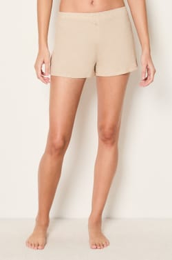 Ribbed Cotton Pyjama Shorts;${refinementColor}