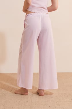 Pantalon de pyjama &agrave; rayures en coton;${refinementColor}