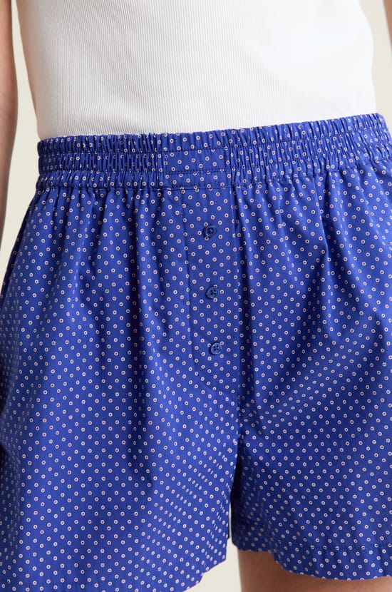 Patterned Pajama Shorts With Cotton ;${refinementColor}