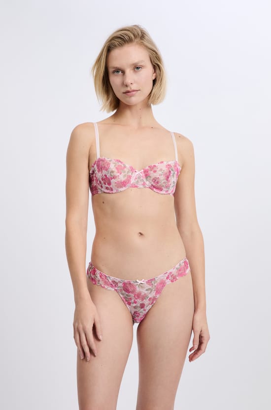 Bra N.9 - Lace Balconette with Flowers;${refinementColor}