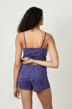Floral print pyjama shorts;${refinementColor}