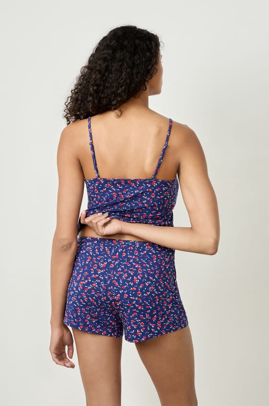 Floral print pyjama shorts;${refinementColor}