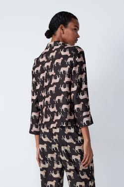 Satin patterned pyjama shirt;${refinementColor}